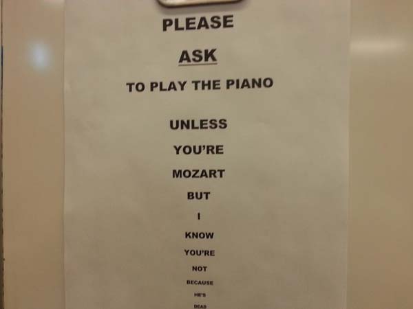 8.) Don't say you're Mozart